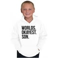 thumbnail image 4 of Worlds Okayest Son Funny Children Hoodie Hooded Sweatshirt Men Brisco Brands M, 4 of 5