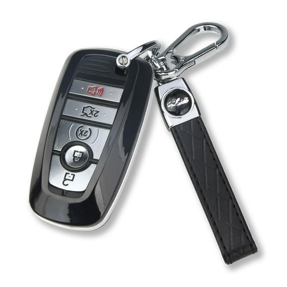 for Ford Key Fob Cover with Keychain Full Protection Durable ABS Shell Compatible with 2018-2025 Expedition Explorer Edge Escape Mustang Bronco F-150 Ranger Maverick Lincoln