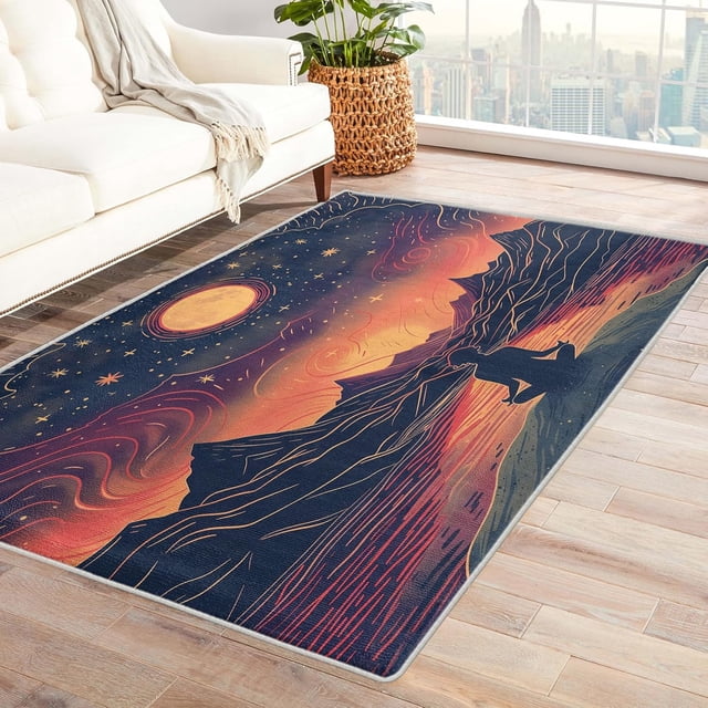 Chakra Rugs for Bedroom - Chakra Rug & Home Decor, 3x5 Area Rug, Yoga Rugs for Entryway, Washable Non Slip Soft Low Pile Small Indoor Door Mat, Zen Carpet & Room Decorations