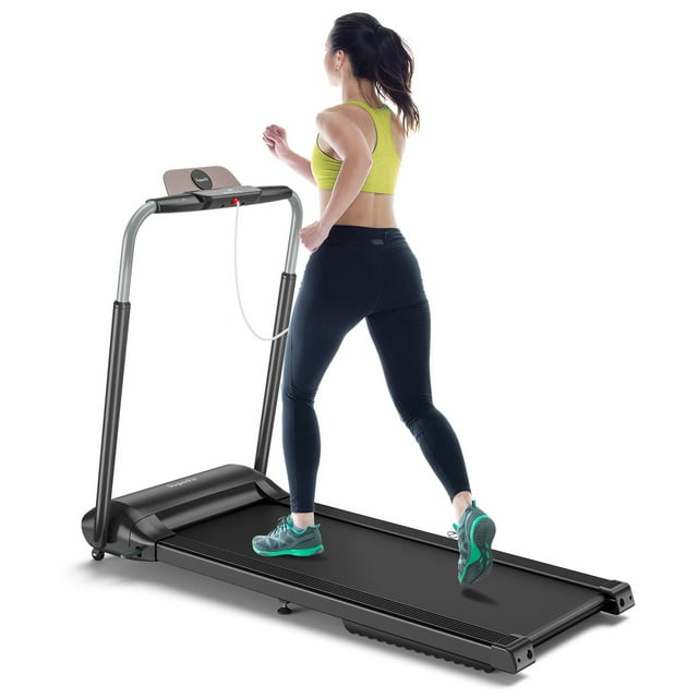 Gymax Tapis Roulant Pliant 3.0HP Machine de Marche et Course Électrique avec Écran Tactile LED