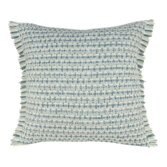 HomeRoots 24" X 24" Blue Zippered Coastal Indoor Outdoor Throw Pillow