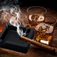 thumbnail image 5 of Cenicero cuadrado de 2 uds para cigarros al aire libre, cenicero de silicona de 6 pulgadas, cenicero para hombres, ceniceros profundos y frescos con 4 reposapiés de doble uso (negro), 5 of 5
