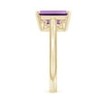 thumbnail image 3 of ANGARA Natural Emerald Cut 2.9 ct Amethyst Solitaire Ring with Milgrain in 14K Yellow Gold for Women (Size-10x8mm) | February Birthstone, Anniversary, Jewelry Gift for Women | Natural Amethyst Ring, 3 of 9