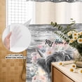 thumbnail image 3 of No Hook Shower Curtain, Black Cow Floral Shower Curtains for Bathroom with See Through Top Window, Grey Ombre Farmhouse Animals Waterproof & Washable Bath Curtain Stall 48"x72", 3 of 9
