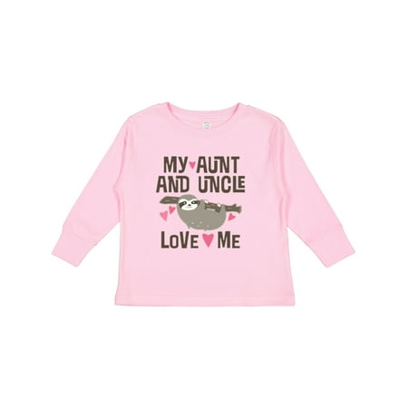 

Inktastic My Aunt and Uncle Love Me Sloth Gift Toddler Toddler Girl Long Sleeve T-Shirt