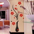 thumbnail image 5 of Crystal 3D Floral Wall decals, Peel and Stick Removable Art with Red Flower & Black Silhouette Motifs, Wall decor Stickers Peel and Stick, Black Wall decor for Living Room, Home, 5 of 7