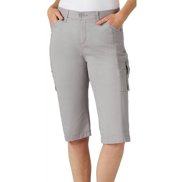 Lee Lee Women's FlexToGo Relaxed Fit Cargo Skimmer Alloy, Alloy