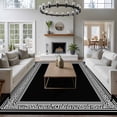 thumbnail image 4 of Black Geometric Large Area Rugs for Bedroom Living Room, Soft Non Slip Carpet Bedside Rug, Country Farm Traditional Chinese Tile Rectangular Floor Cover Kitchen Accent Rug 8'x10' for Office, 4 of 9