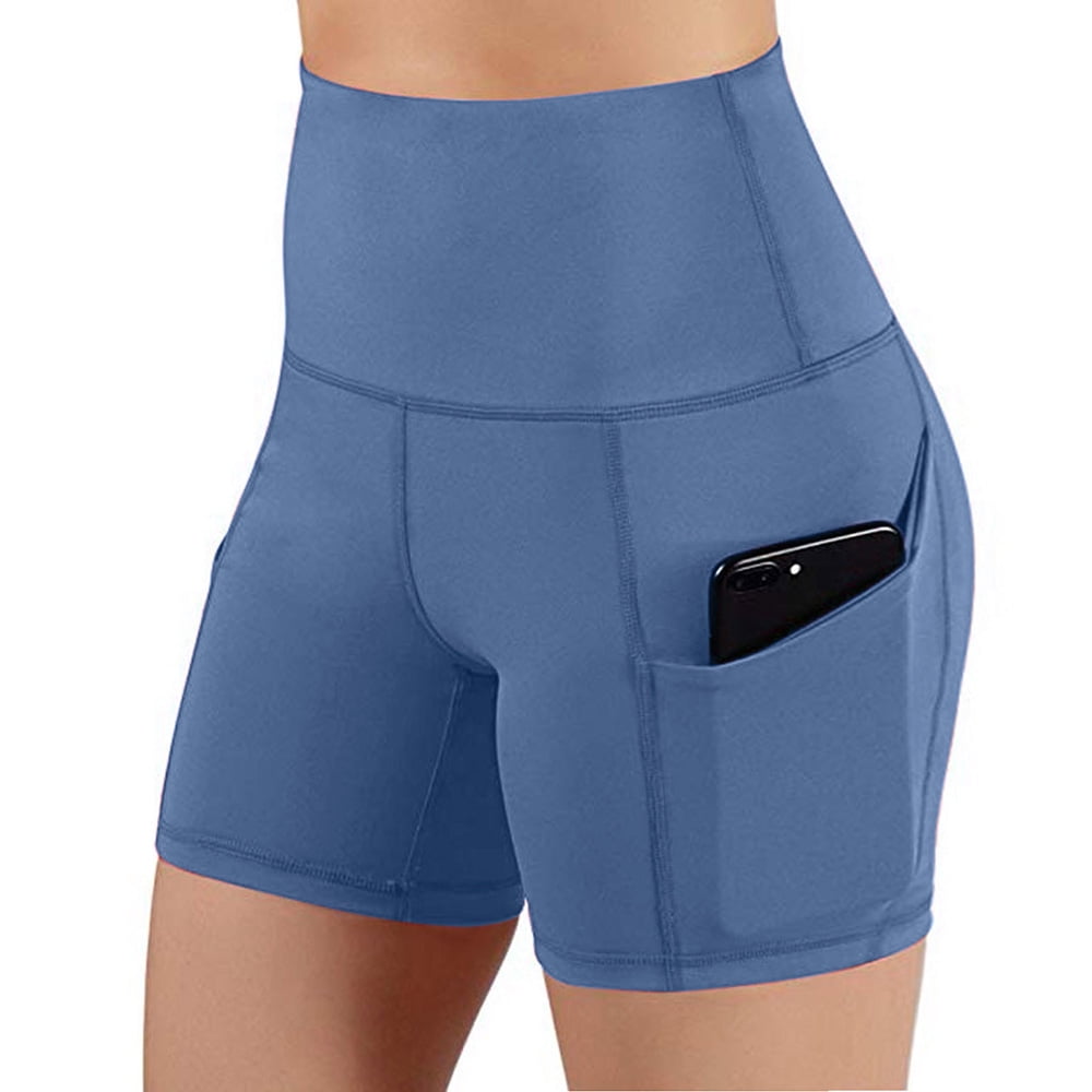 Abcnature Plus Size Shorts, Womens Athletic Shorts, Women Solid Pocket