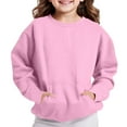 thumbnail image 6 of Kovlvoll Toddler Child Girls Boys Crewneck Sweatshirt Long Sleeve T-Shirt Casual Workout Fall Pullover Tops with Pocket, 6 of 6