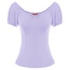 thumbnail image 1 of BP Mujer Retro Vintage Pinup Manga Corta Backless Algodón Camiseta Tops LingWen 8390615974561, 1 of 1
