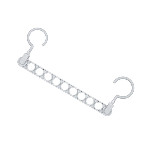 Cateissary Colgador de ropa colgante para armario de 9 agujeros, ropa antideslizante, chaqueta, bufanda, abrigo, tendedero, organizador, Almacenamiento y organización del hogar Gris