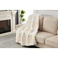 thumbnail image 4 of Cozy Luxury Chinchilla Faux Fur Throw Blanket, Fuzzy Gilded Dust Blanket, Warm Decorative Blanket for Bed, Sofa, Couch,  White+Gold, 60" x 80", 4 of 6