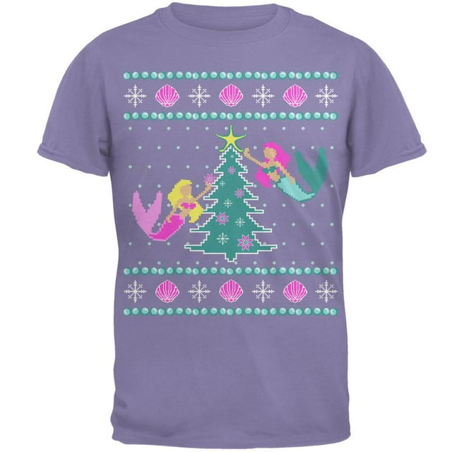 Mermaid Tree Ugly Christmas Sweater Mens T Shirt