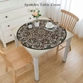thumbnail image 2 of BANET Brown Square Tablecloth Ethnic Table Cloth Modern Farmhouse Table Cover Polyester Washable Tablecloth for Home Kitchen Dining Room Picnic Patio Party, 2 of 7