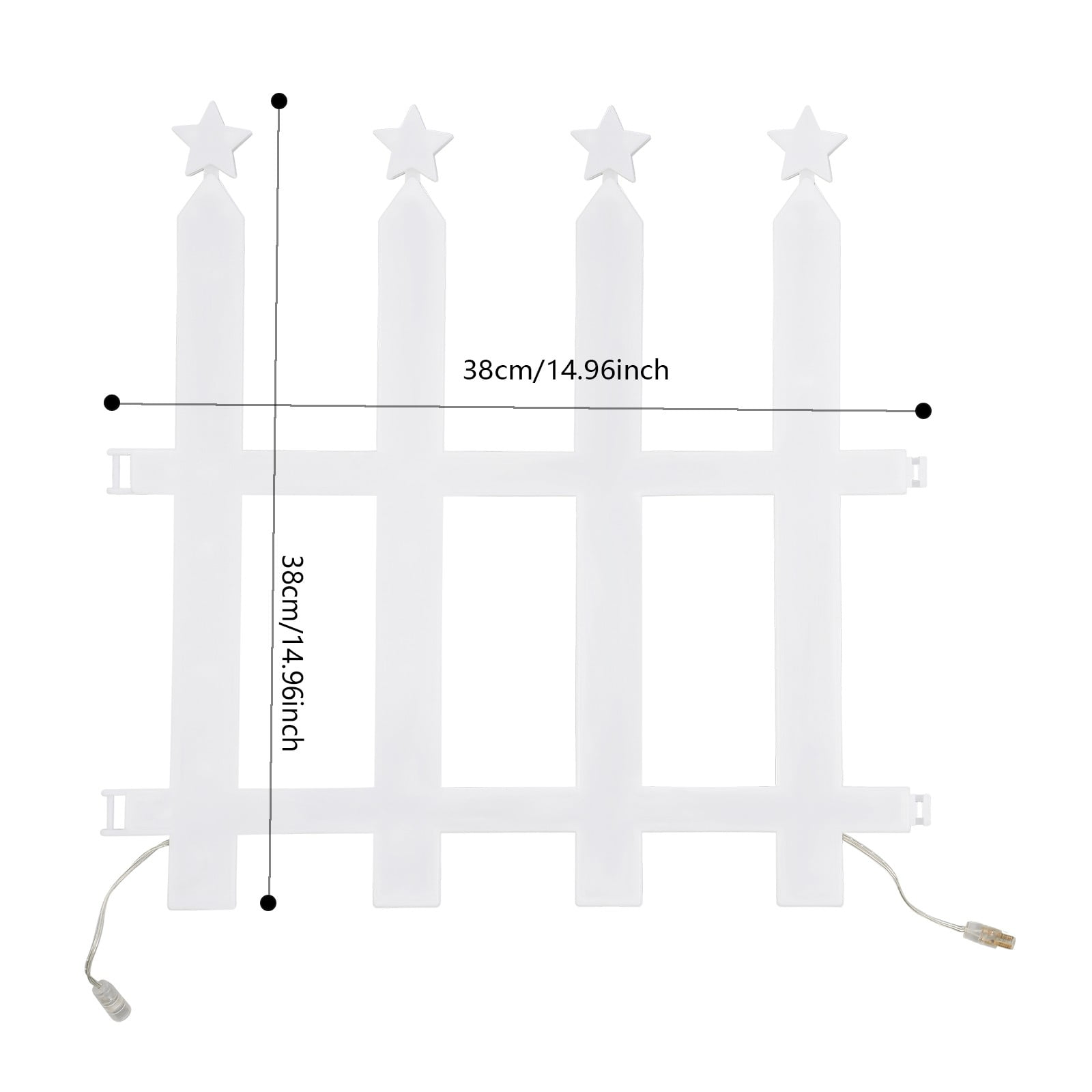 ToppiJoy 10 Pack LED Lighted Garden Fence, Christmas Tree Fence Lights, Decorative Lighted Fence for Landscape Patio Yard Pet Barrier