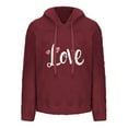 thumbnail image 3 of Womens Fleece Sweatshirts Cute LOVE Dog Claw Printed Hoodies Long Sleeve Sherpa Crewneck Velvet Hoodie Winter Warm Hooded Pullover Outwears with Pockets, 3 of 6