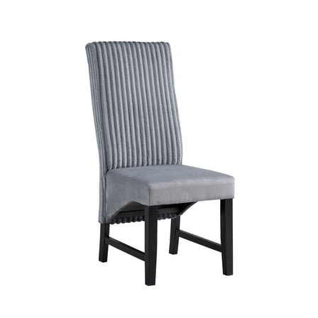 Kini Gray Corduroy & Black Finish Side Chair (Set of 2)