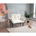 thumbnail image 2 of Futon Love Seat With Metal Framework, 48.87 In. Depth, 23.84 Width, 34.7 Height, 29.86 Lb. Weight, Modern Seating Option Cream Seat, 49 Deep Product, 24 Wide 35 High 30 Heavy Product, 2 of 2