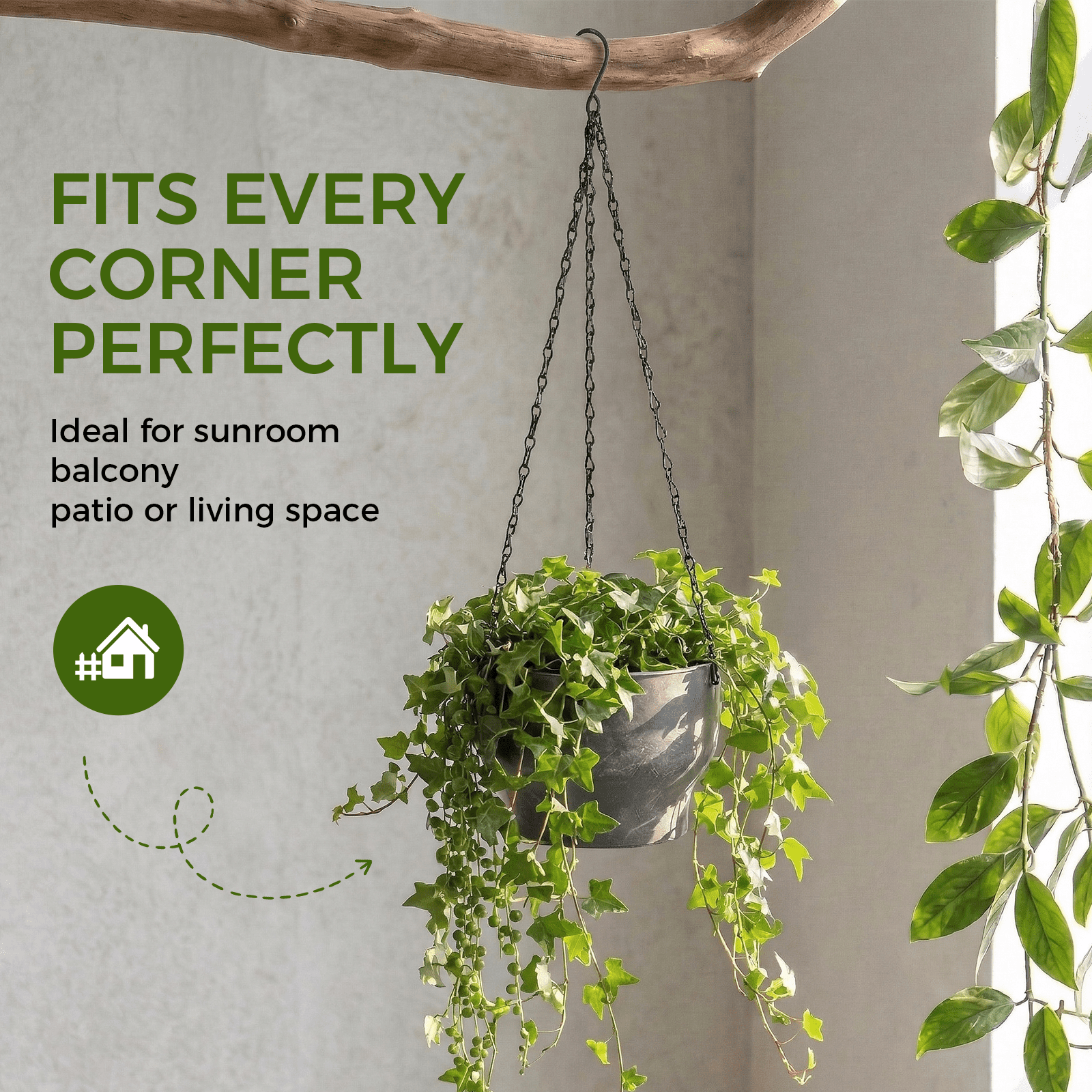 GENTINGBRO Faux Cement Hanging Planter Rustic Indoor Outdoor Decorative Flower Pot for Succulents Herbs Small Plants