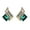 Green, variant on harmtty 1 Pair Ear Studs Rhinestone Geometric Electroplating Luxury High Gloss Ear Decoration Jewelry Faux Crystal Engagement Earrings Anniversary Gifts,Red