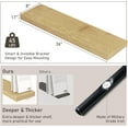 thumbnail image 2 of 36 Inch Floating Shelves, Wall Shelves Set of 2 for Bathroom/Living Room/Bedroom/Kitchen, Wall Mounted Floating Shelf for Home Decor with Invisible Brackets, Oak, 2 of 12
