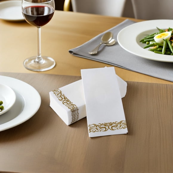 EXHUMKY 75Ud Servilletas Desechables De Papel Con Impreso Europeo Para Cena Y Eventos
