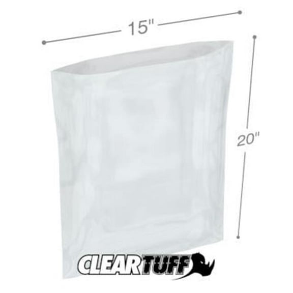 International Plastics PB11520 15 x 20 in. Clear Poly Bags, 0.00125 Gauge - Case of 1000