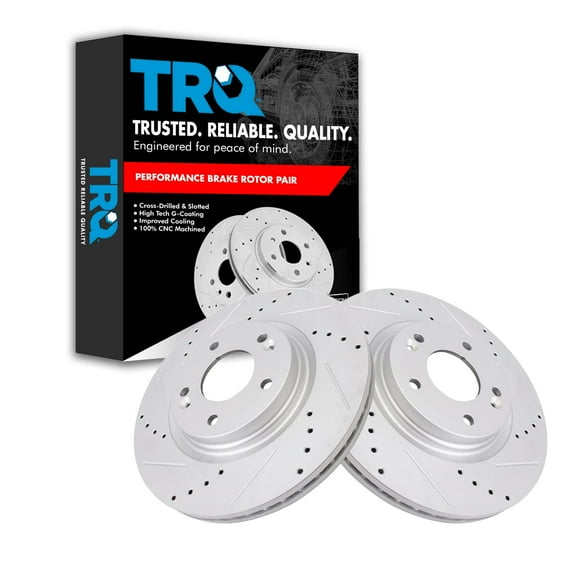 TRQ Performance Front Brake Rotor Set Fits Select 2015-2022 Hyundai 2016-2020 Kia