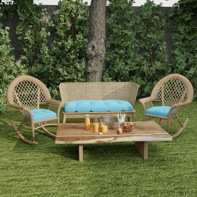 Jordan Manufacturing 3-Piece Celosia Ice Blue Crosshatch Tufted