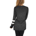 thumbnail image 3 of VISgogo Camiseta a rayas informal para mujer, suéter con abertura con cuello en V y manga larga con bloque de color para adultos VISgogo  moda, 3 of 5
