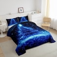 thumbnail image 3 of jejeloiu Marry Xmas Full Size Comforter Sets,Dreamy Christmas Tree Bedding Comforter Set,Glitter Stars Print Bedding Sets For Boys Girls,Lightweight Bedroom Decoration Reversible,3-Piece, 3 of 8