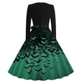 thumbnail image 4 of Edvintorg Womens Long Dresses Halloween Printed Crew Neck Casual Party Dress Long Sleeve Long Maxi Dress Womens Trendy Clothes S-2XL Green, 4 of 6