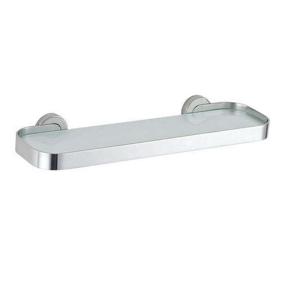 Milo Contemporary Stainless Steel Glass Vanity Shelf, Chrome