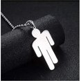 thumbnail image 2 of Stainless Steel Pendant Necklace, Necklace, Stainless Steel Couple Pendant Necklace, Silver, 1pc, 2 of 3