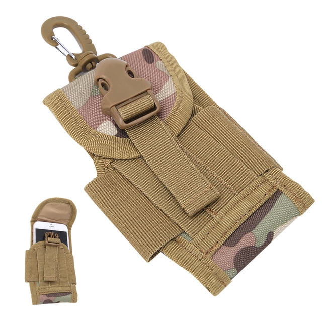 Riñonera EDC multifuncional para exteriores, cinturón Molle para teléfono móvil de 4,5 pulgadas con hebilla (camuflaje)