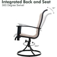thumbnail image 3 of Grand Patio Outdoor Swivel Dining Set of 7 with 6 Padded Swivel Dinning Chairs and 1 Woodgrain Steel Table, Black&Gray, 3 of 6