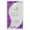 Le Bouton White Heart Shank Button, 3 Piece