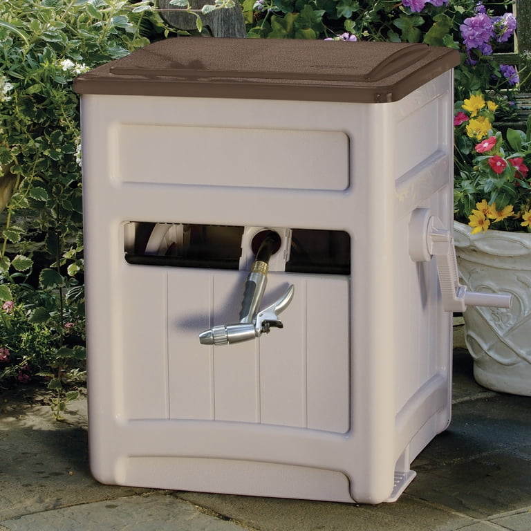 Suncast Hose Hideaway 225ft Reel with Storage Bin, Bronze photo 2