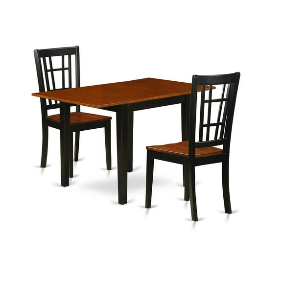 East West Furniture Dining Room Set Mahogany, NDGR3-MAH-W