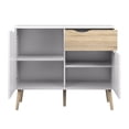 thumbnail image 5 of Tvilum Diana 2 Door Sideboard with 1 Drawer and 4 Shelves, White and Oak Structure, 5 of 11