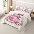 thumbnail image 3 of Homewish Cute Maltese Animal Twin Quilt Set,Pink Bow Heart Twin Coverlet Set,Daisy Floral Decor,2pcs, 3 of 7
