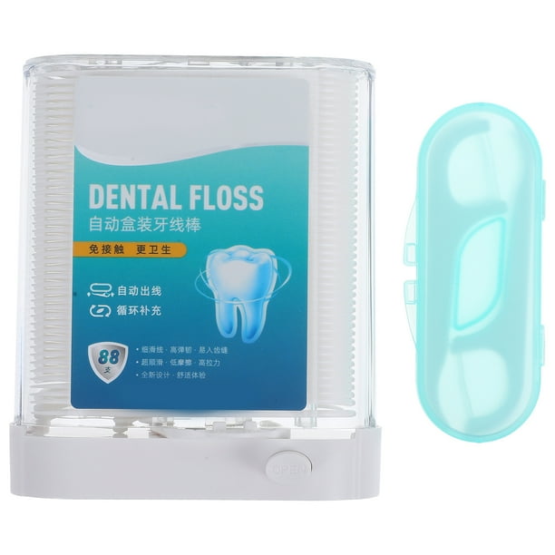 2 cajas de palillos de hilo dental portátiles, dispensadores automáticos de hilo dental, hilo dental desechable, hilo dental limpio