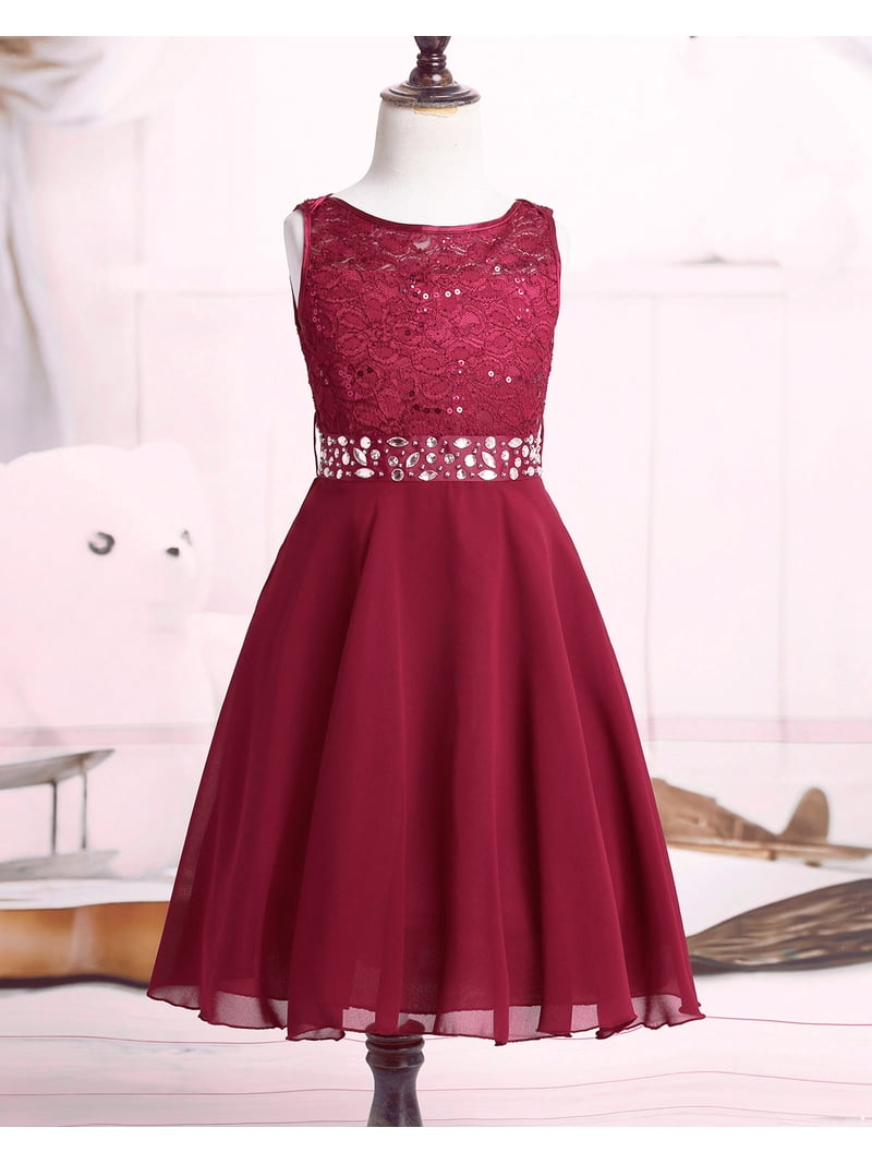 Zaldita Flower Girls Dress Vintage Sleeveless Beads Tulle Dresses Wedding  Pageant Formal Prom Ball Gown Red 6 - Walmart.com