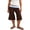 Dark Brown, variant on LMLYSoH Women's Capri Pants Fold Over Waistband Low Rise Contrast Color Wide Leg Cropped Lounge Trousers