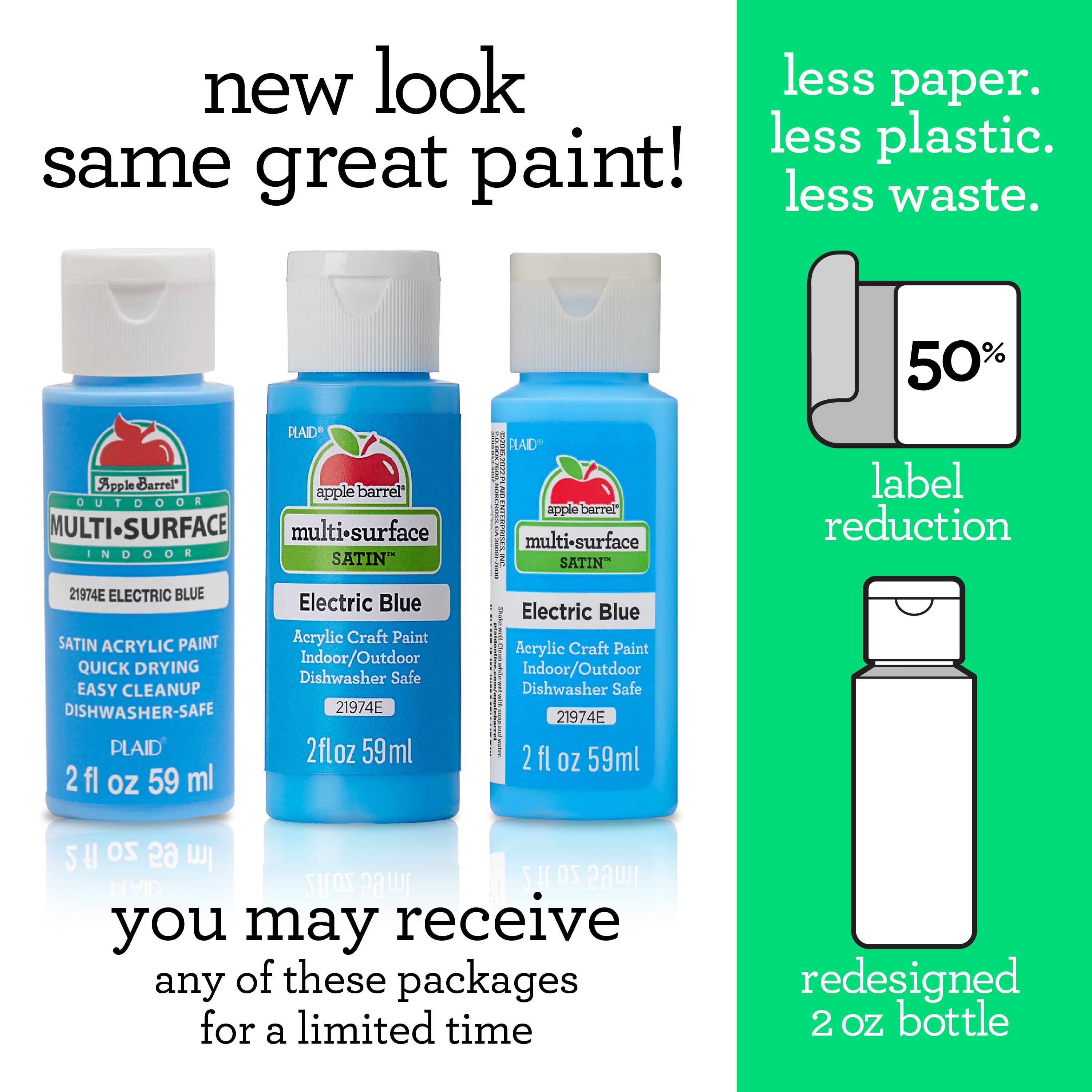 Apple Barrel Multi-Surface Acrylic Paint Set, Bold Brights, 12 Count photo 4