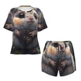 thumbnail image 2 of Yiaed Cute Fat Ball Branch Print Short Sleeve Pajama Sets for Women Casual Crew Neck 2 Piece Lounge Sets Women's Short-Sleeved Pajama-Medium, 2 of 5