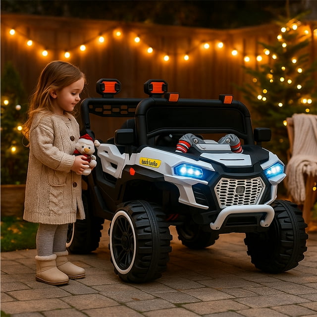 Carrito Electrico Montable para Niños de Control Remoto y Manejo Directo Camioneta 4X4 con Luces, Bluetooth y USB
