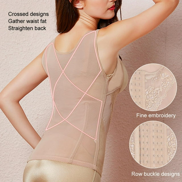 Postpartum Corset, Elastic And Breathable Abdomen Shaping Corset Convenient Gather Waist Fat With Row Buckle Designs For Shape Skin Color XL
