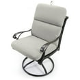 thumbnail image 2 of Jordan Manufacturing Sunbrella 45" x 22" Canvas Granite Grey Solid Rectangular Outdoor Chair Cushion with Ties and Hanger Loop, 2 of 10